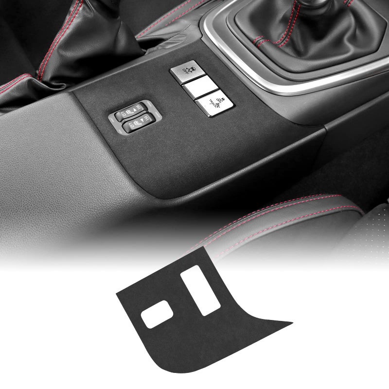 KUNGKIC لسيارة Toyota GR86 Subaru BRZ 2023 2022 2021 2024 غطاء أزرار التحكم في تسخين المقعد لوحة وحدة التحكم المركزية ملصق ألكانتارا الإيطالي ملحقات داخلية باللون الأسود - Image 1